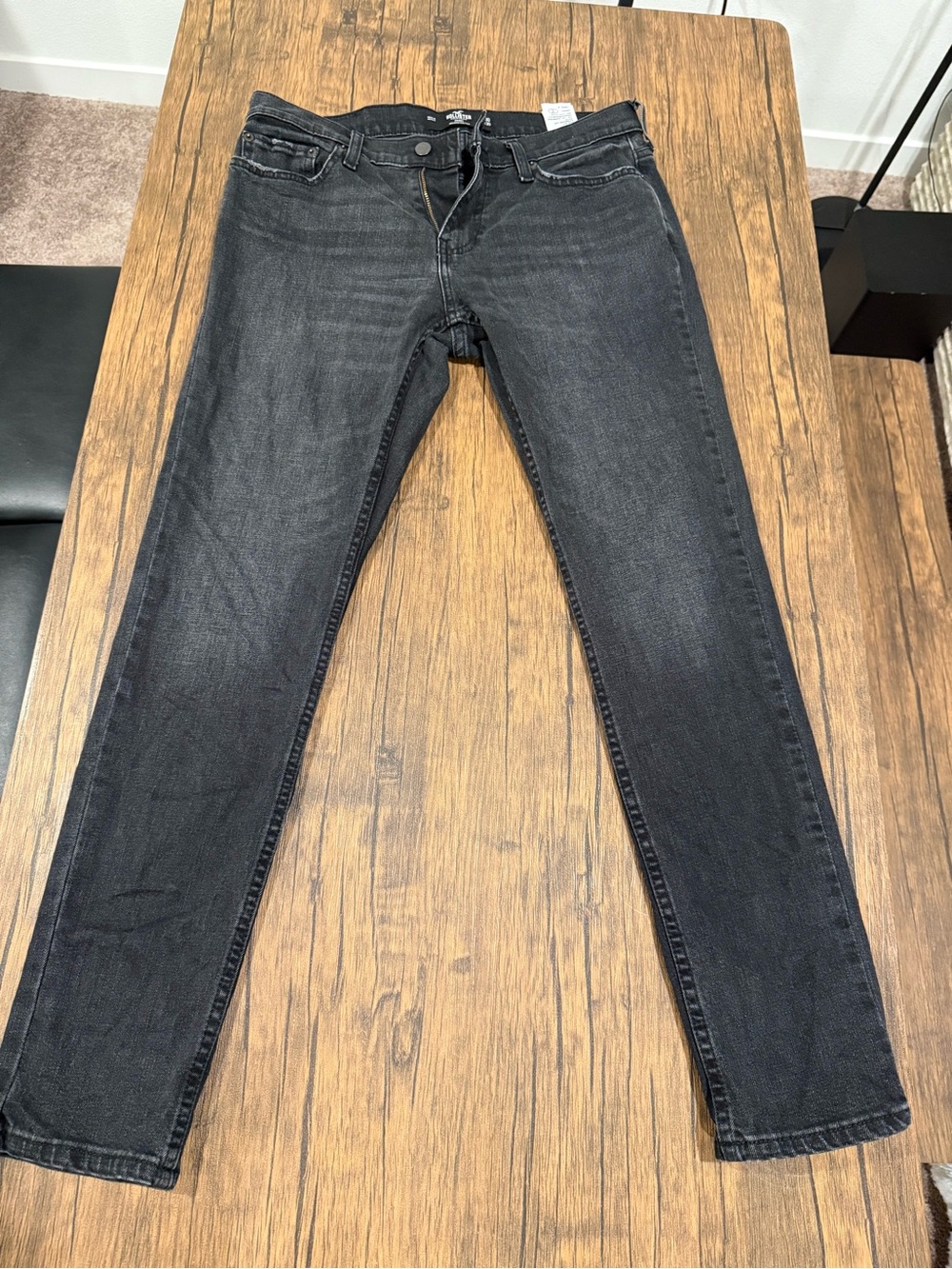 Hollister Men's Dark Charcoal Skinny Jeans